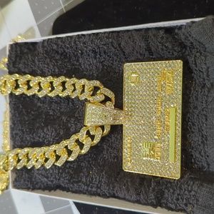 Iced out credit card and chain lots of bling